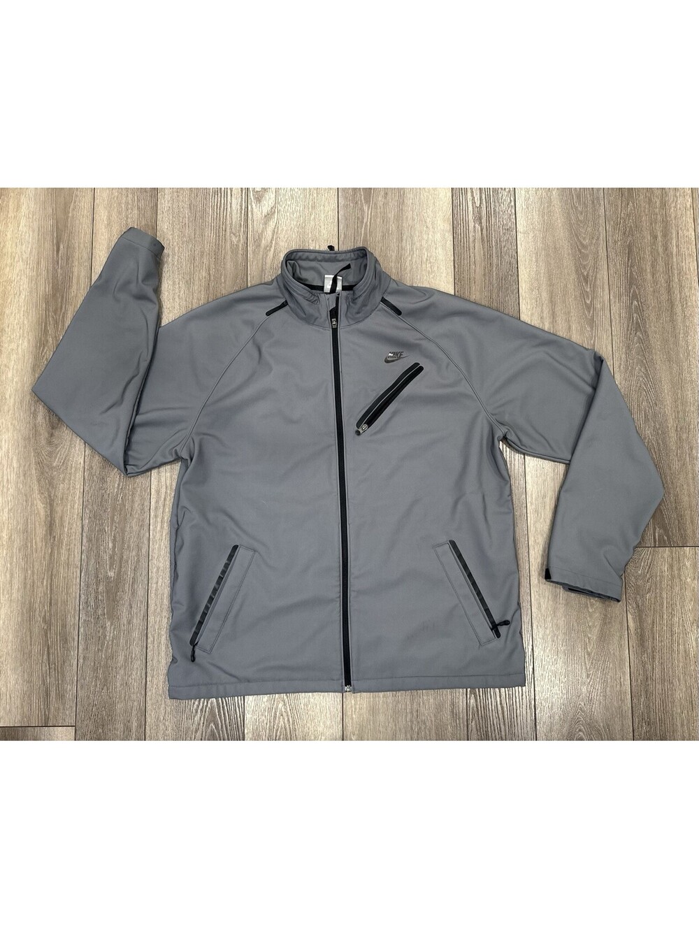 NIKE Gray FULL ZIP Performance Jacket Fitness Running Vintage gray tag Men's XXL